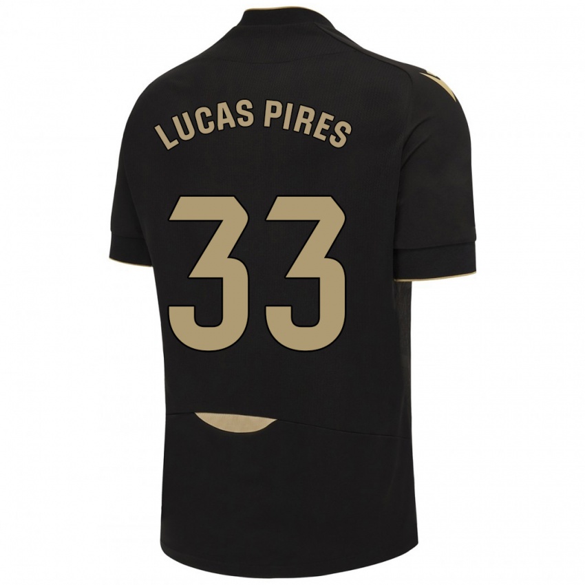 Niño Camiseta Lucas Pires #33 Negro 2ª Equipación 2023/24 La Camisa Chile