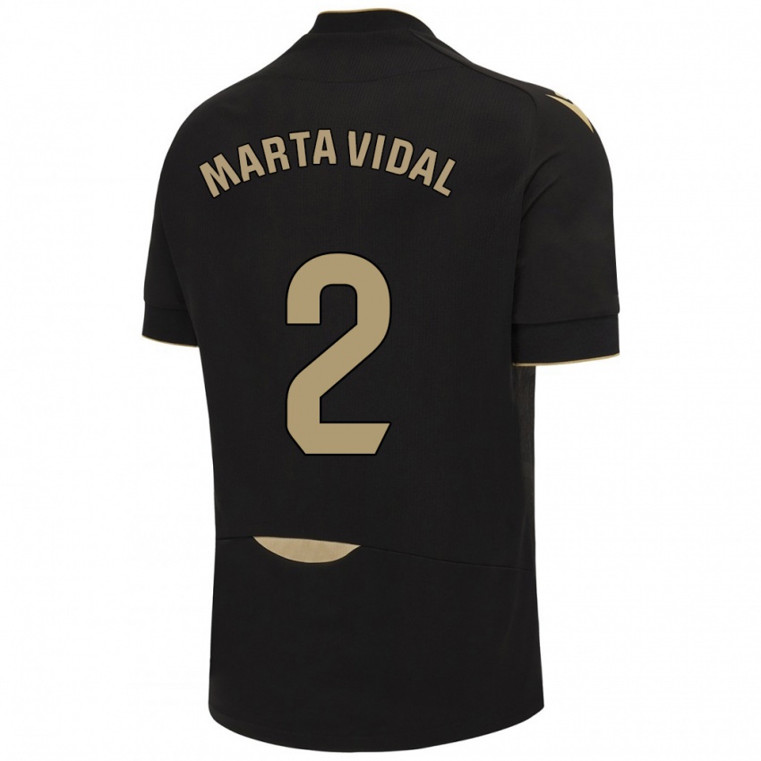 Niño Camiseta Marta Vidal Vela #2 Negro 2ª Equipación 2023/24 La Camisa Chile