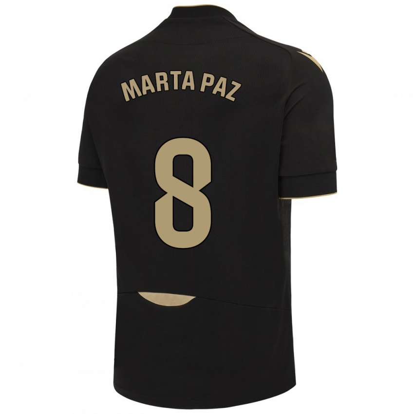 Niño Camiseta Marta Milagros Paz Cruz #8 Negro 2ª Equipación 2023/24 La Camisa Chile