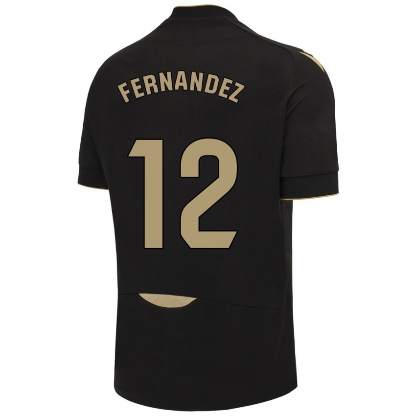 Niño Camiseta Sandra Fernández León #12 Negro 2ª Equipación 2023/24 La Camisa Chile