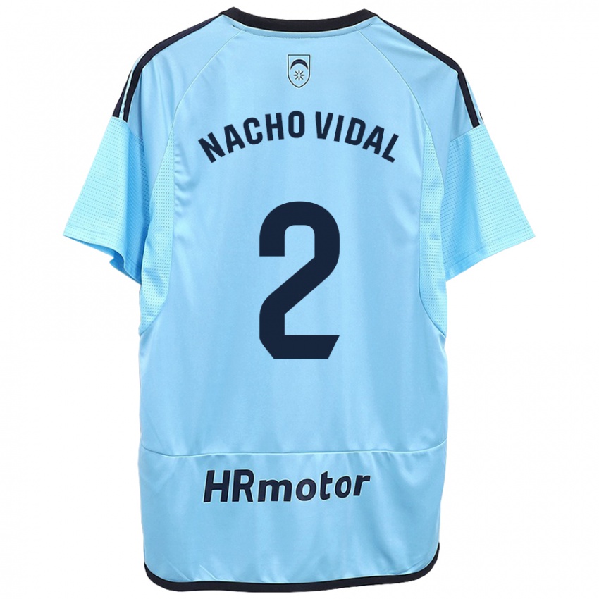 Niño Camiseta Nacho Vidal #2 Azul 2ª Equipación 2023/24 La Camisa Chile