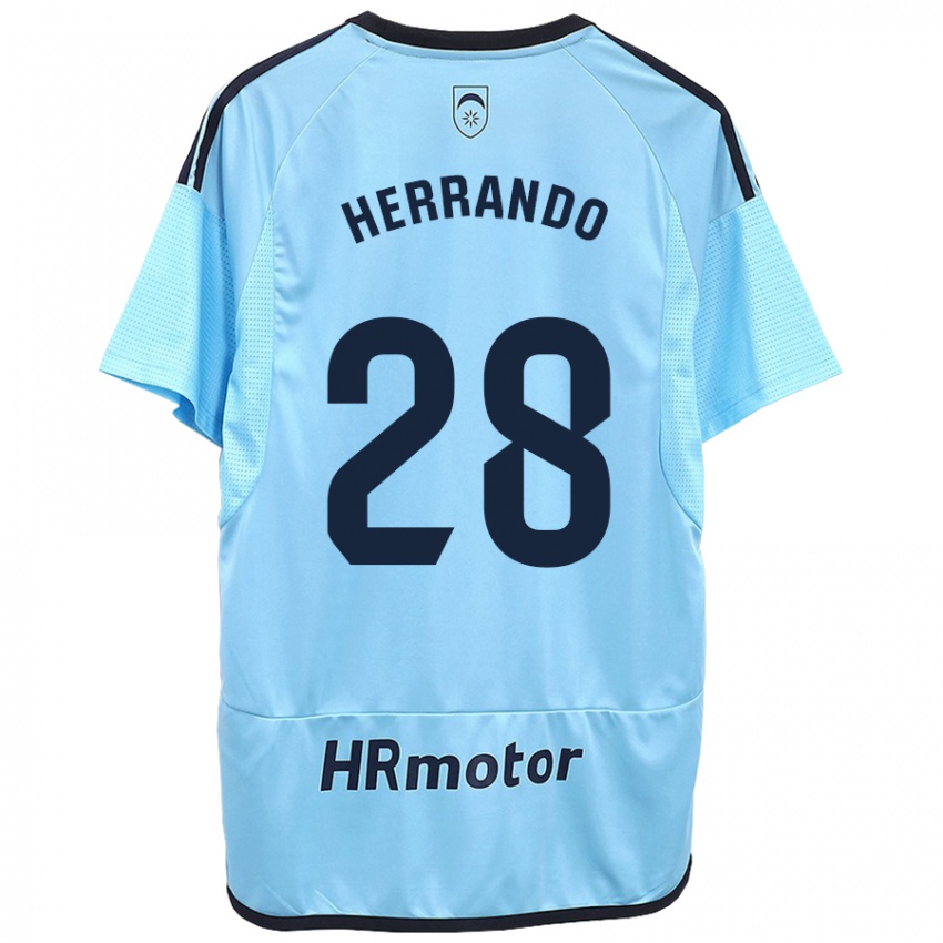 Niño Camiseta Jorge Herrando #28 Azul 2ª Equipación 2023/24 La Camisa Chile