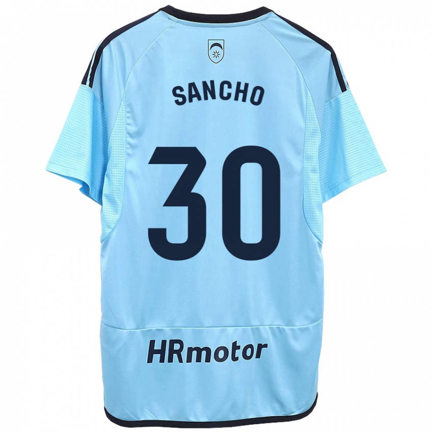 Niño Camiseta Dani Sancho #30 Azul 2ª Equipación 2023/24 La Camisa Chile