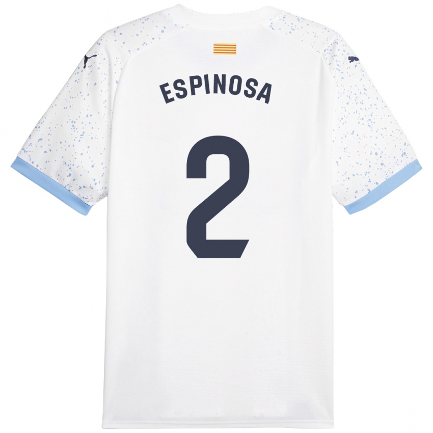 Niño Camiseta Bernardo Espinosa #2 Blanco 2ª Equipación 2023/24 La Camisa Chile