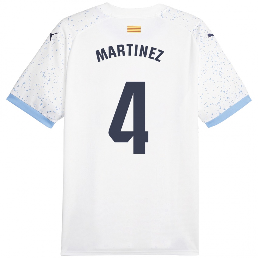 Niño Camiseta Arnau Martínez #4 Blanco 2ª Equipación 2023/24 La Camisa Chile