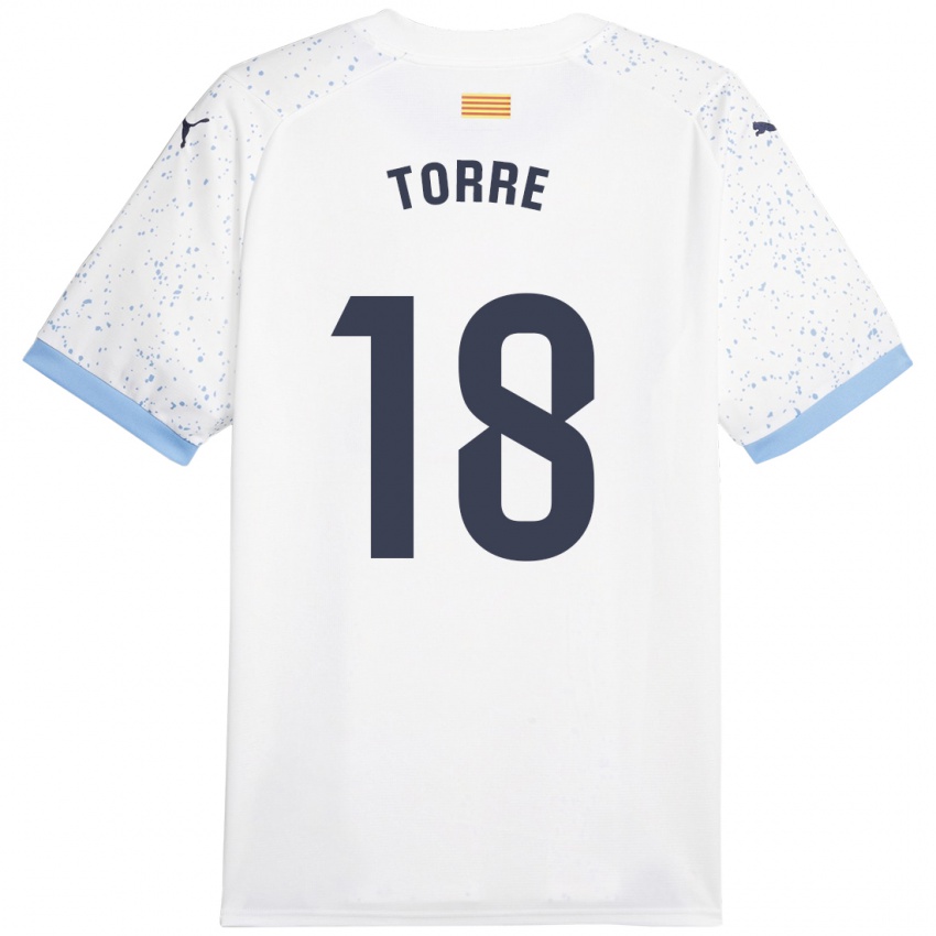 Niño Camiseta Pablo Torre #18 Blanco 2ª Equipación 2023/24 La Camisa Chile