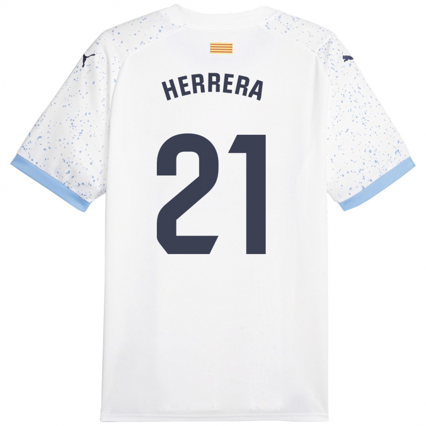 Niño Camiseta Yangel Herrera #21 Blanco 2ª Equipación 2023/24 La Camisa Chile