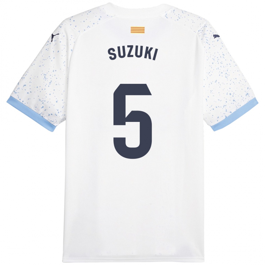 Niño Camiseta Wadi Ibrahim Suzuki #5 Blanco 2ª Equipación 2023/24 La Camisa Chile