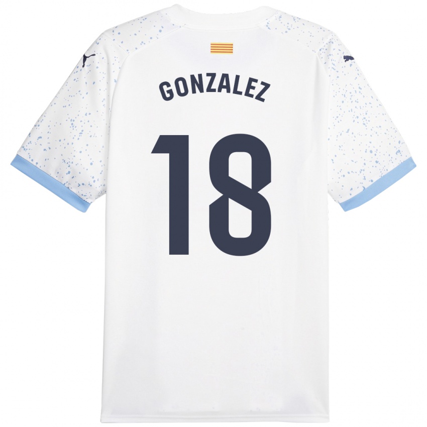 Niño Camiseta Gerard Gonzalez #18 Blanco 2ª Equipación 2023/24 La Camisa Chile