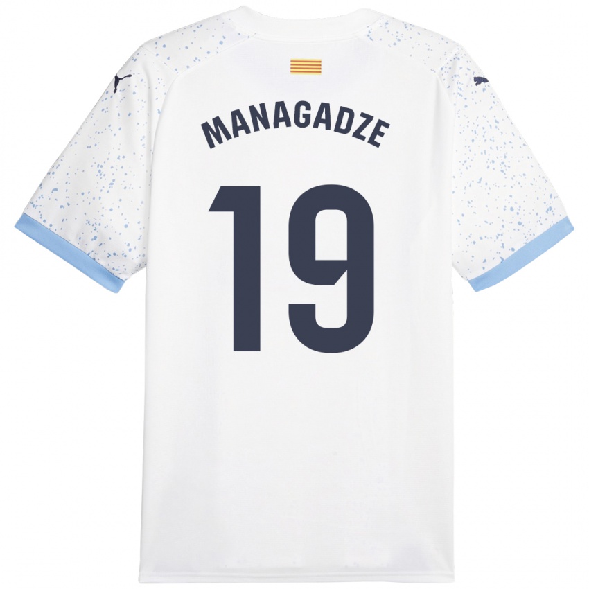 Niño Camiseta Luka Managadze #19 Blanco 2ª Equipación 2023/24 La Camisa Chile