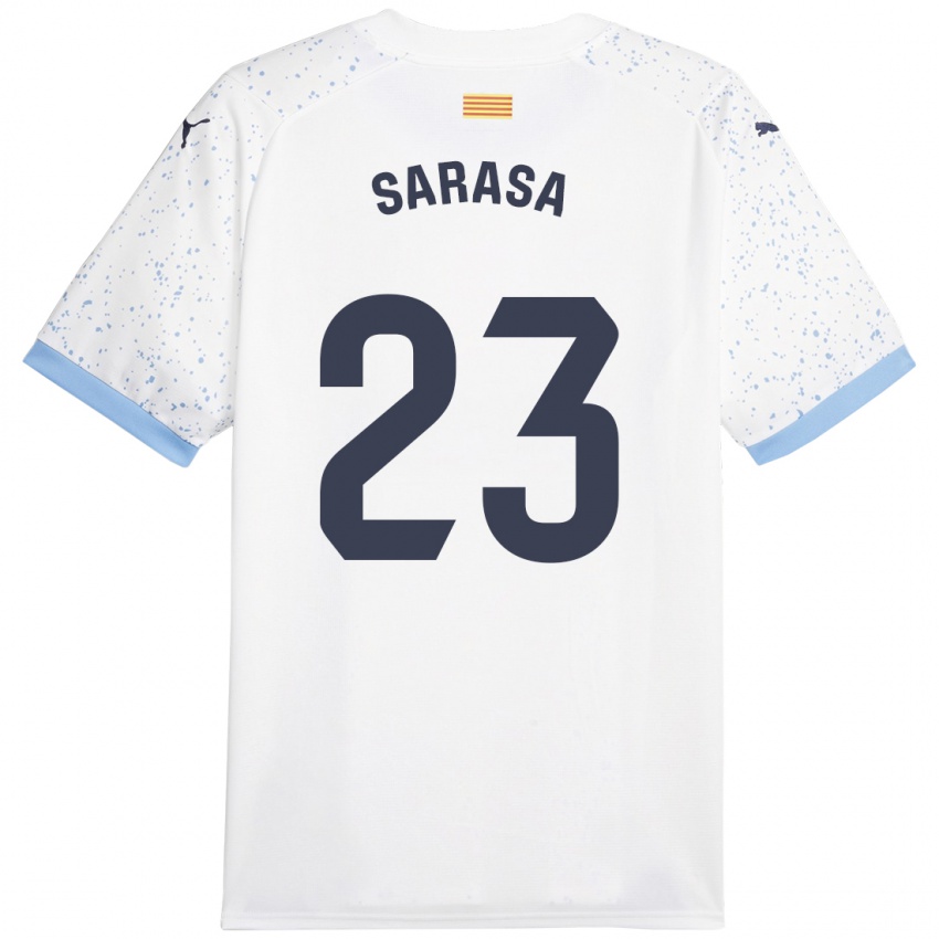 Niño Camiseta Javier Sarasa #23 Blanco 2ª Equipación 2023/24 La Camisa Chile