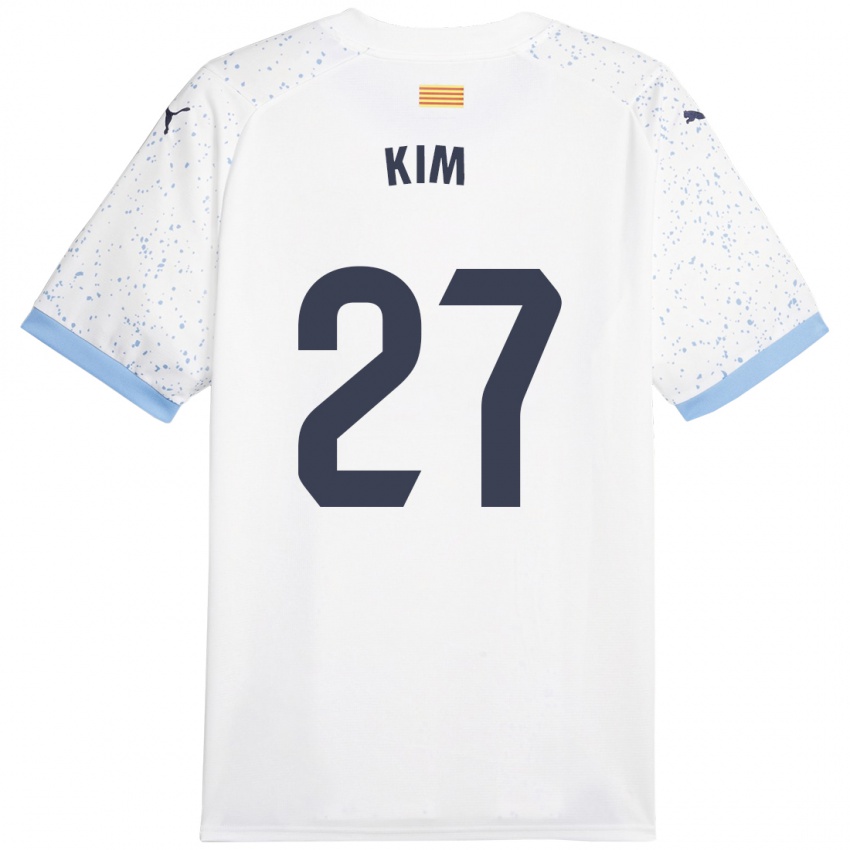 Niño Camiseta Min-Su Kim #27 Blanco 2ª Equipación 2023/24 La Camisa Chile