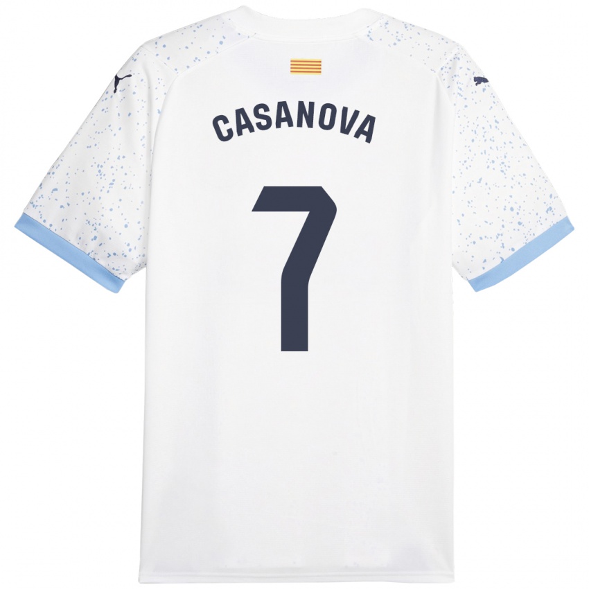 Niño Camiseta Àstrid Casanova #7 Blanco 2ª Equipación 2023/24 La Camisa Chile