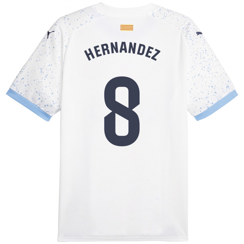 Niño Camiseta Sofia Hernández #8 Blanco 2ª Equipación 2023/24 La Camisa Chile