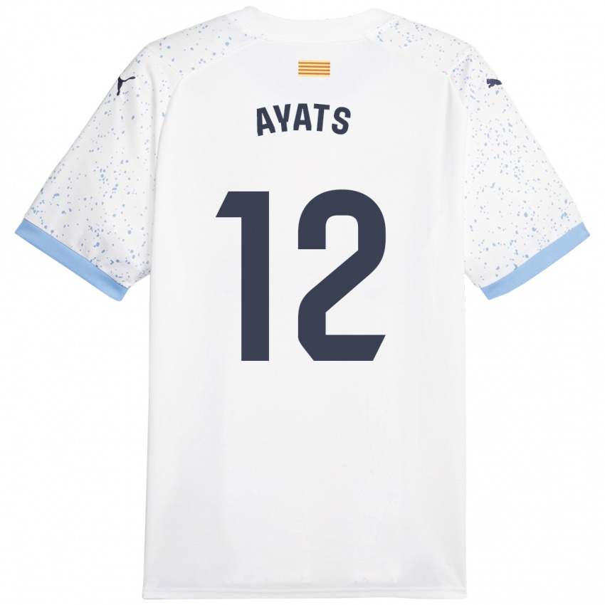 Niño Camiseta Mònica Ayats #12 Blanco 2ª Equipación 2023/24 La Camisa Chile