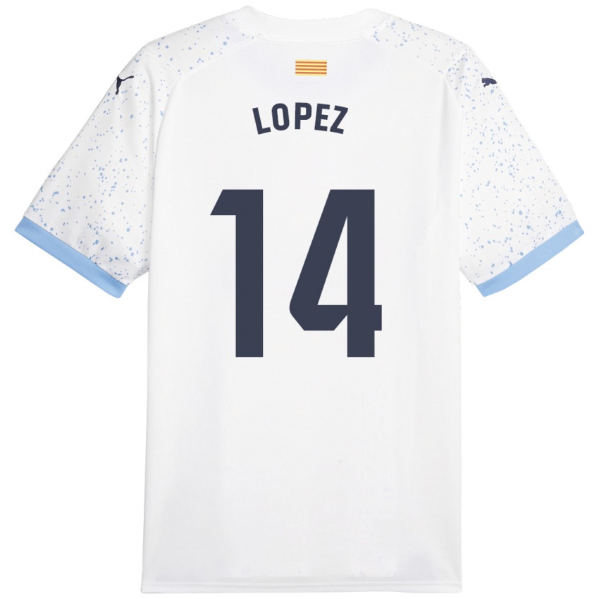 Niño Camiseta Judith López #14 Blanco 2ª Equipación 2023/24 La Camisa Chile