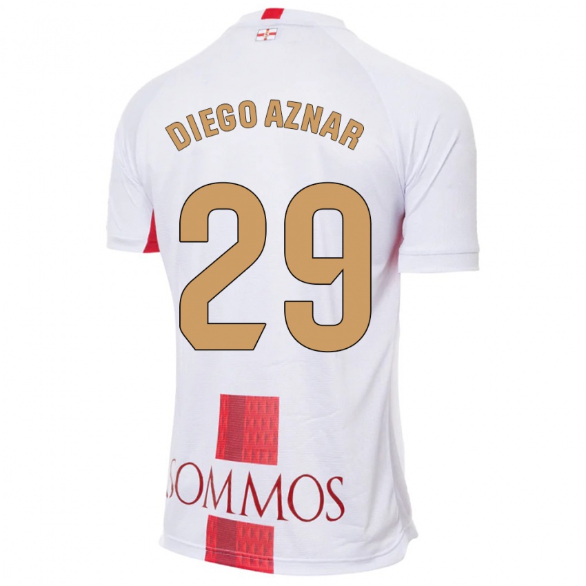 Niño Camiseta Diego Aznar #29 Blanco 2ª Equipación 2023/24 La Camisa Chile