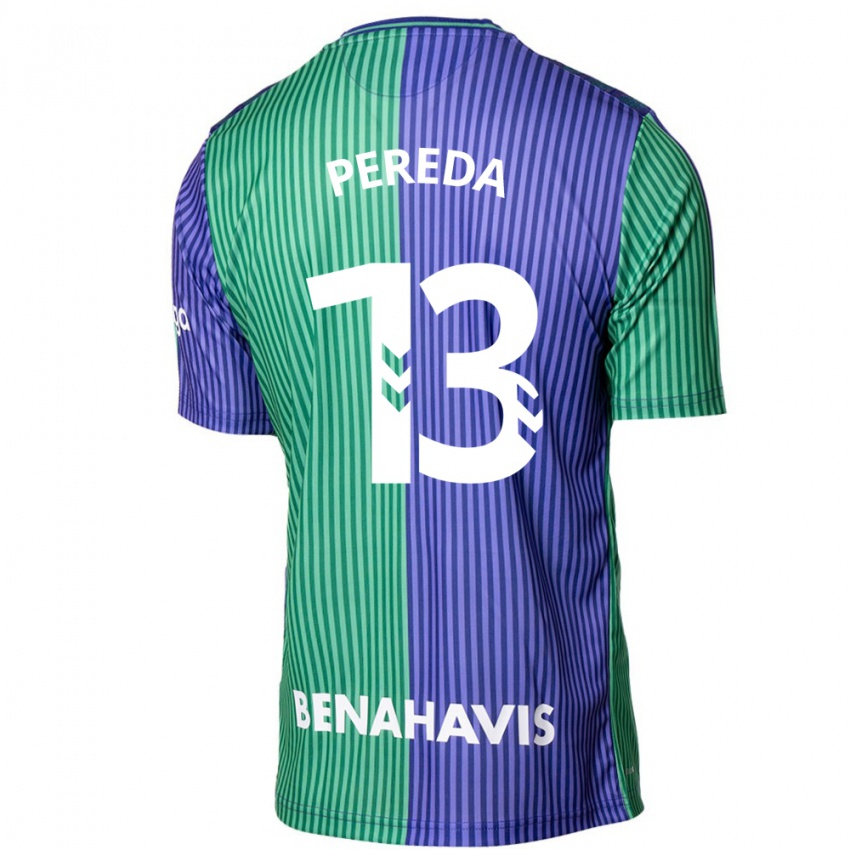 Niño Camiseta Adrián Pereda #13 Verde Azul 2ª Equipación 2023/24 La Camisa Chile