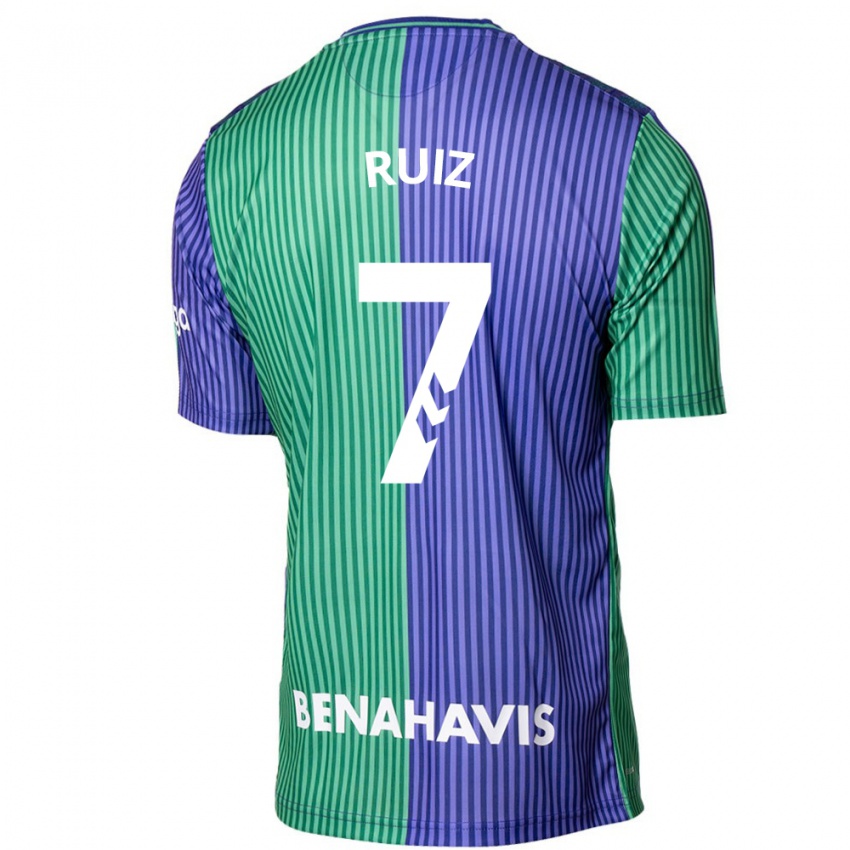 Niño Camiseta María Ruiz #7 Verde Azul 2ª Equipación 2023/24 La Camisa Chile