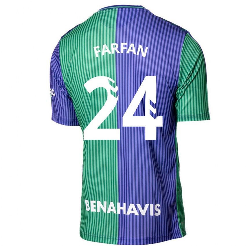 Niño Camiseta María Farfán #24 Verde Azul 2ª Equipación 2023/24 La Camisa Chile