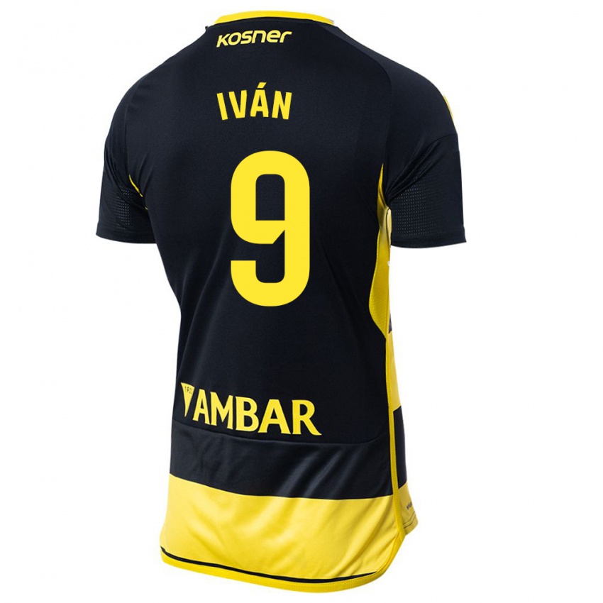 Niño Camiseta Iván Azón #9 Negro Amarillo 2ª Equipación 2023/24 La Camisa Chile