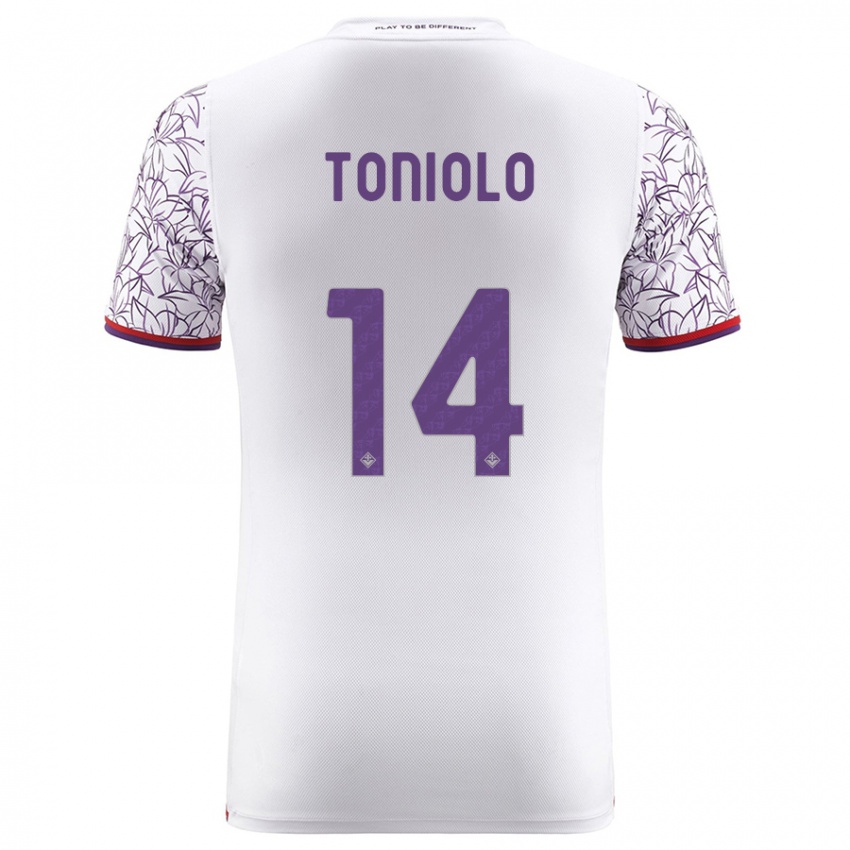 Niño Camiseta Martina Toniolo #14 Blanco 2ª Equipación 2023/24 La Camisa Chile