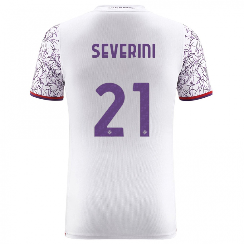 Niño Camiseta Emma Severini #21 Blanco 2ª Equipación 2023/24 La Camisa Chile