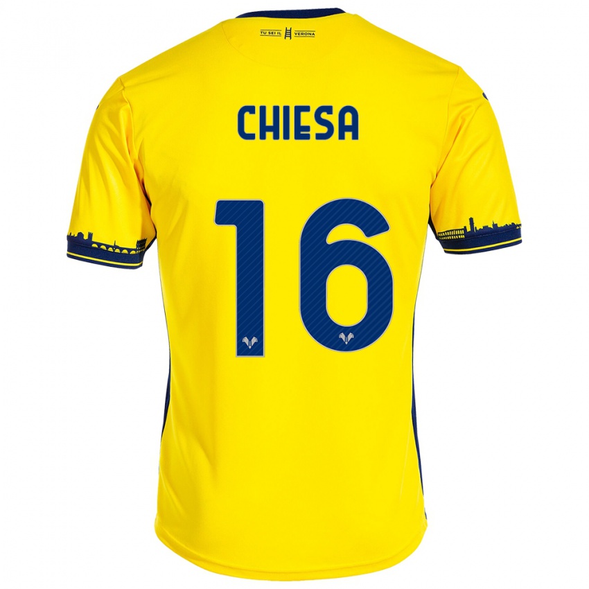 Niño Camiseta Mattia Chiesa #16 Amarillo 2ª Equipación 2023/24 La Camisa Chile