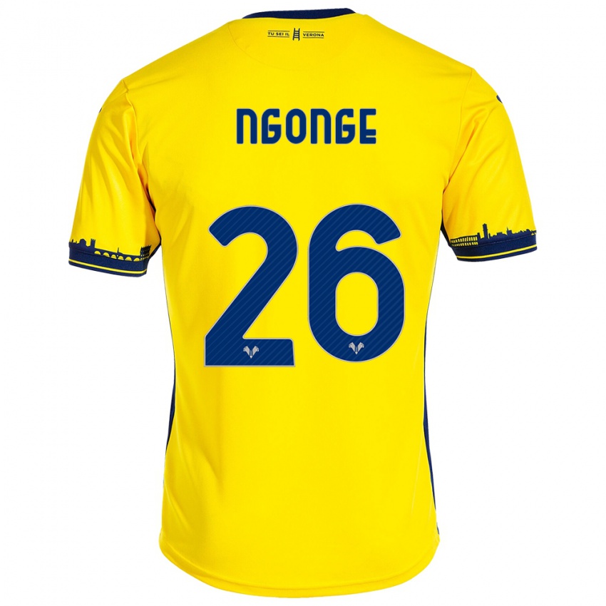 Niño Camiseta Cyril Ngonge #26 Amarillo 2ª Equipación 2023/24 La Camisa Chile