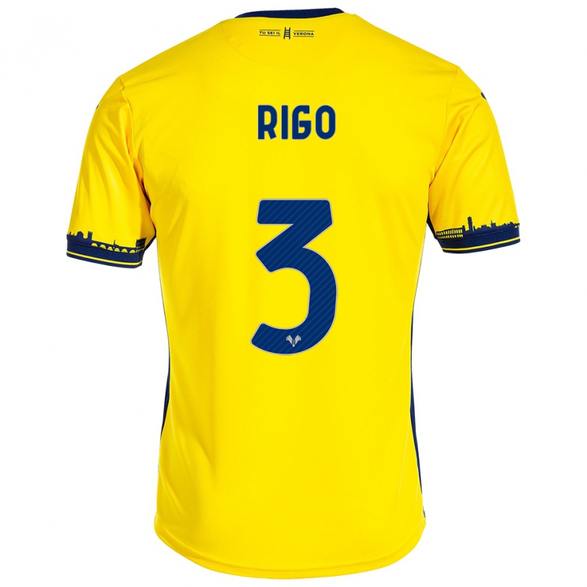 Niño Camiseta Mattia Rigo #3 Amarillo 2ª Equipación 2023/24 La Camisa Chile