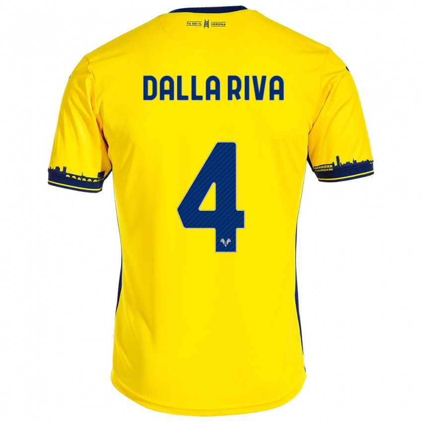 Niño Camiseta Stefano Dalla Riva #4 Amarillo 2ª Equipación 2023/24 La Camisa Chile