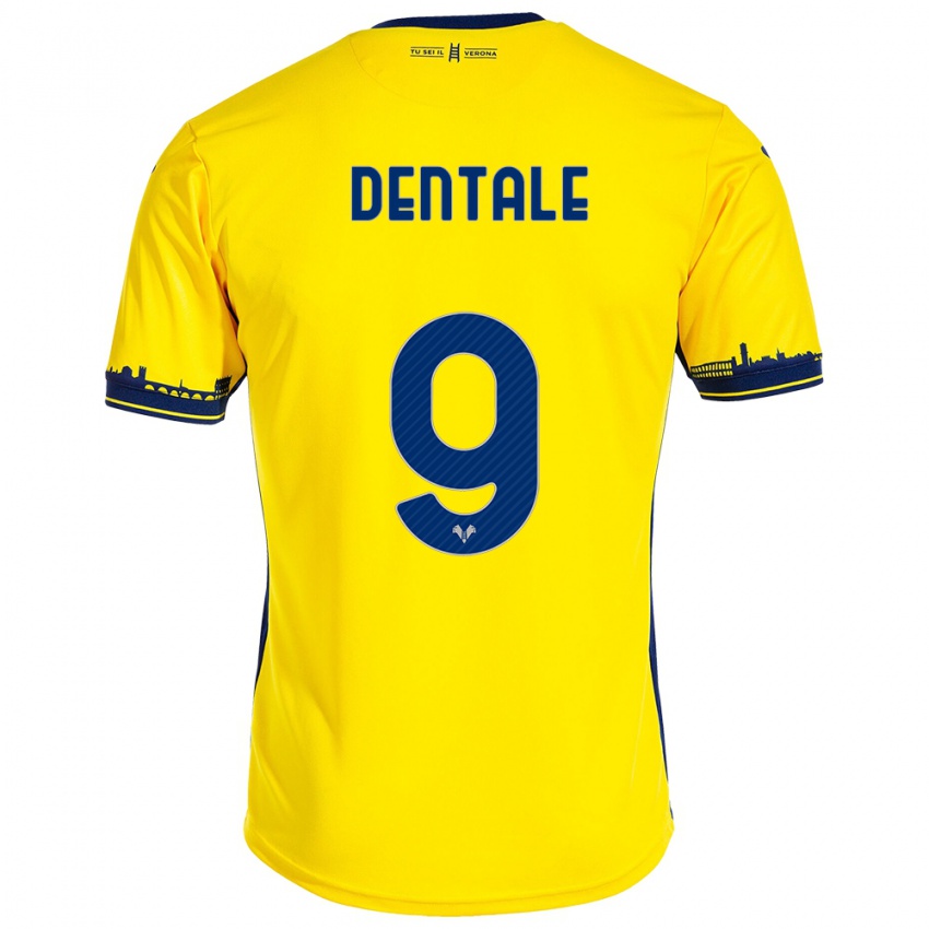 Niño Camiseta Alessandro Dentale #9 Amarillo 2ª Equipación 2023/24 La Camisa Chile