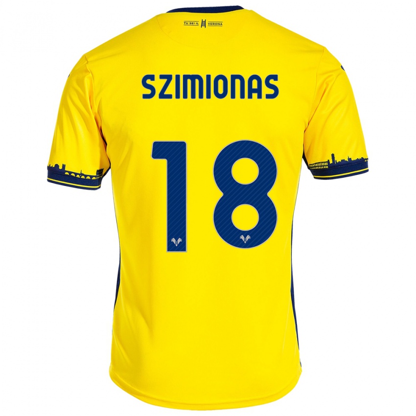 Niño Camiseta Luca Szimionas #18 Amarillo 2ª Equipación 2023/24 La Camisa Chile