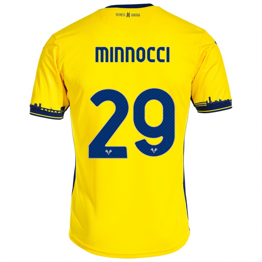 Niño Camiseta Valerio Minnocci #29 Amarillo 2ª Equipación 2023/24 La Camisa Chile