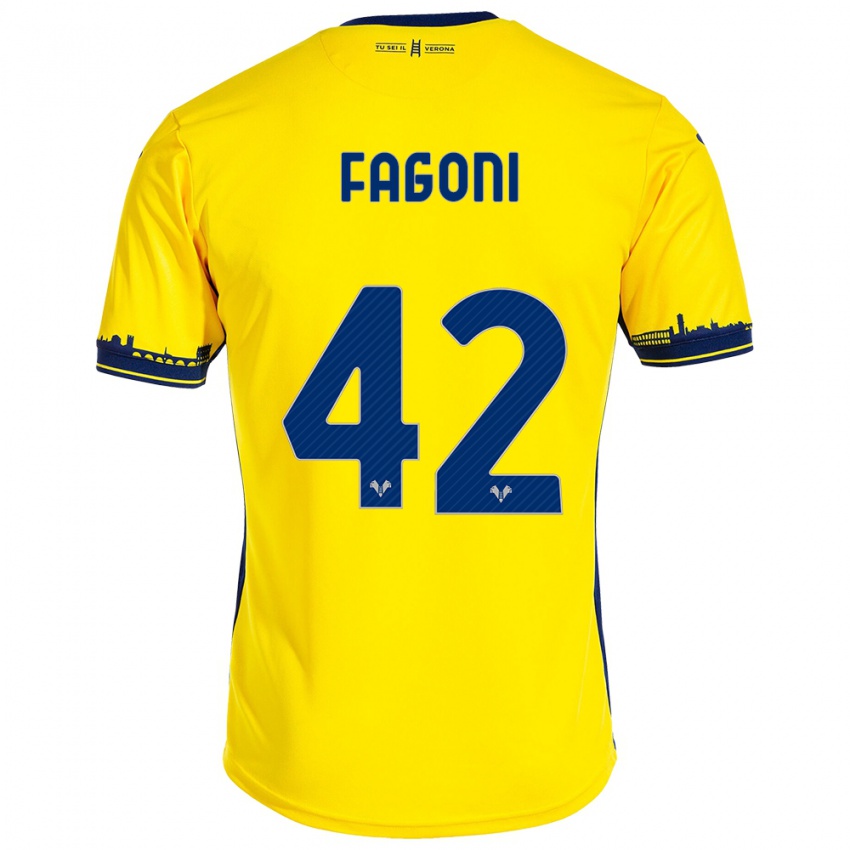 Niño Camiseta Marco Fagoni #42 Amarillo 2ª Equipación 2023/24 La Camisa Chile