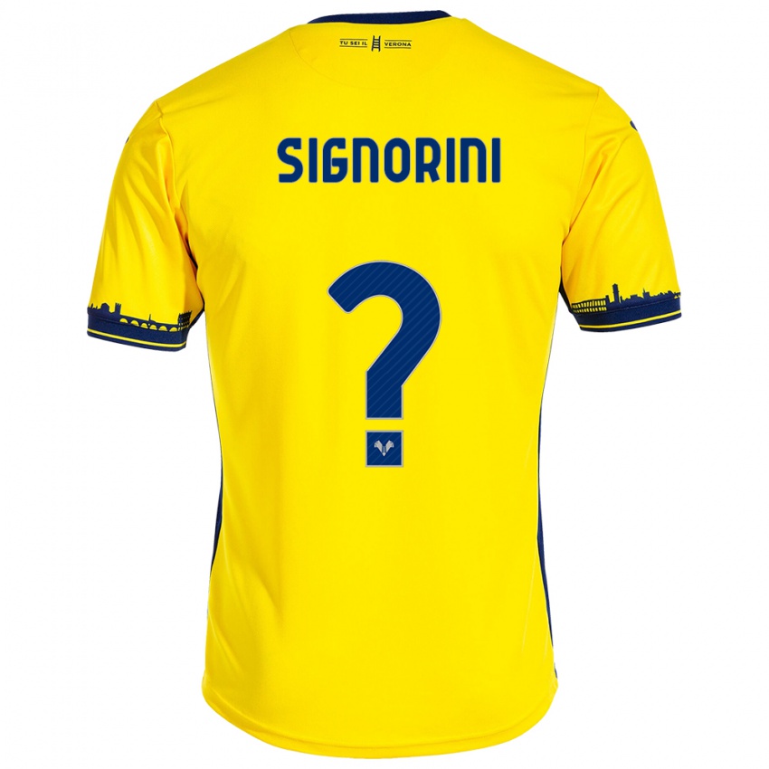 Niño Camiseta Simone Signorini #0 Amarillo 2ª Equipación 2023/24 La Camisa Chile