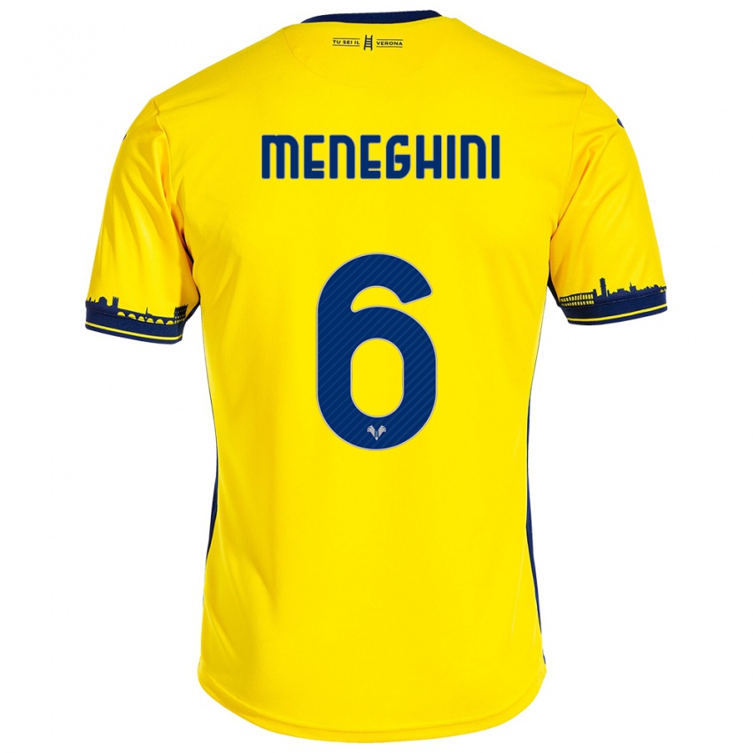 Niño Camiseta Sofia Meneghini #6 Amarillo 2ª Equipación 2023/24 La Camisa Chile