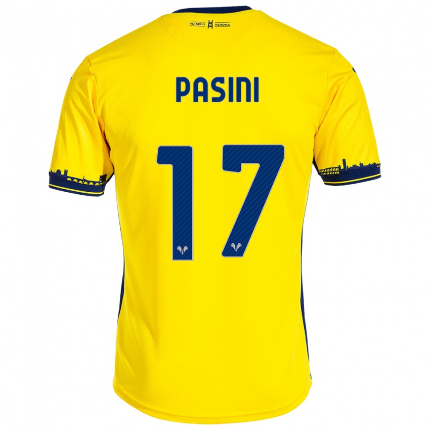 Niño Camiseta Veronica Pasini #17 Amarillo 2ª Equipación 2023/24 La Camisa Chile