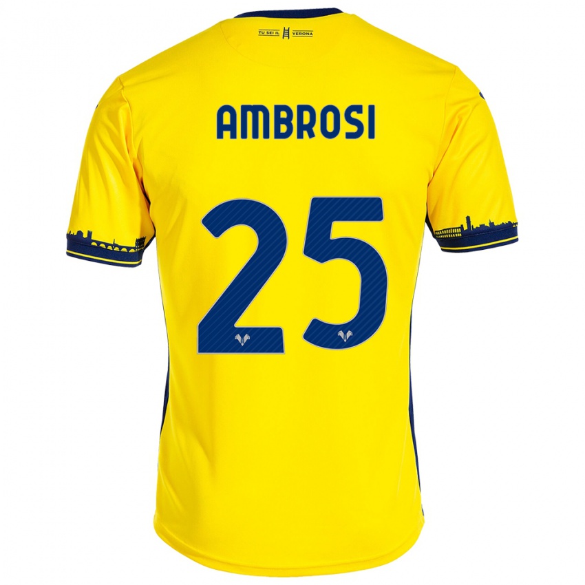 Niño Camiseta Caterina Ambrosi #25 Amarillo 2ª Equipación 2023/24 La Camisa Chile