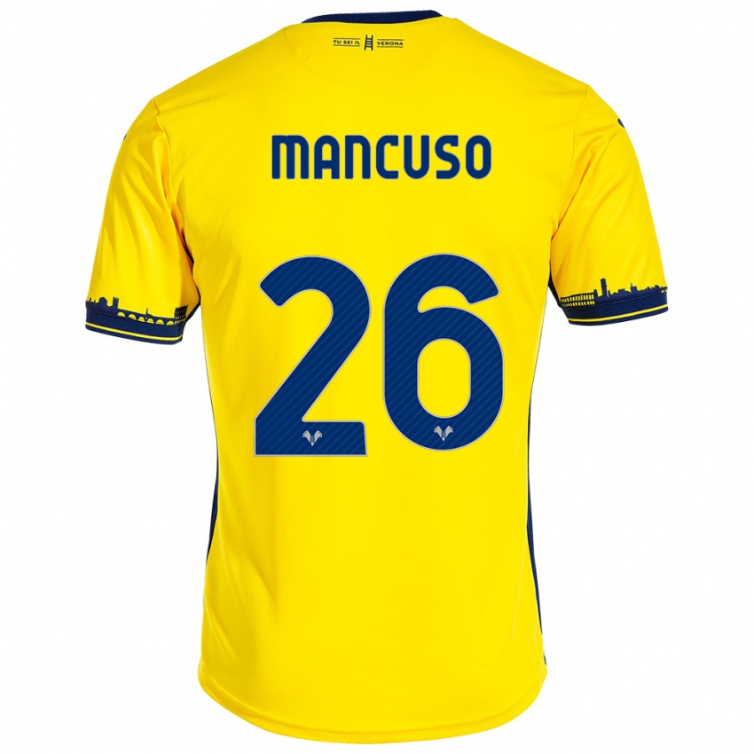 Niño Camiseta Giulia Mancuso #26 Amarillo 2ª Equipación 2023/24 La Camisa Chile