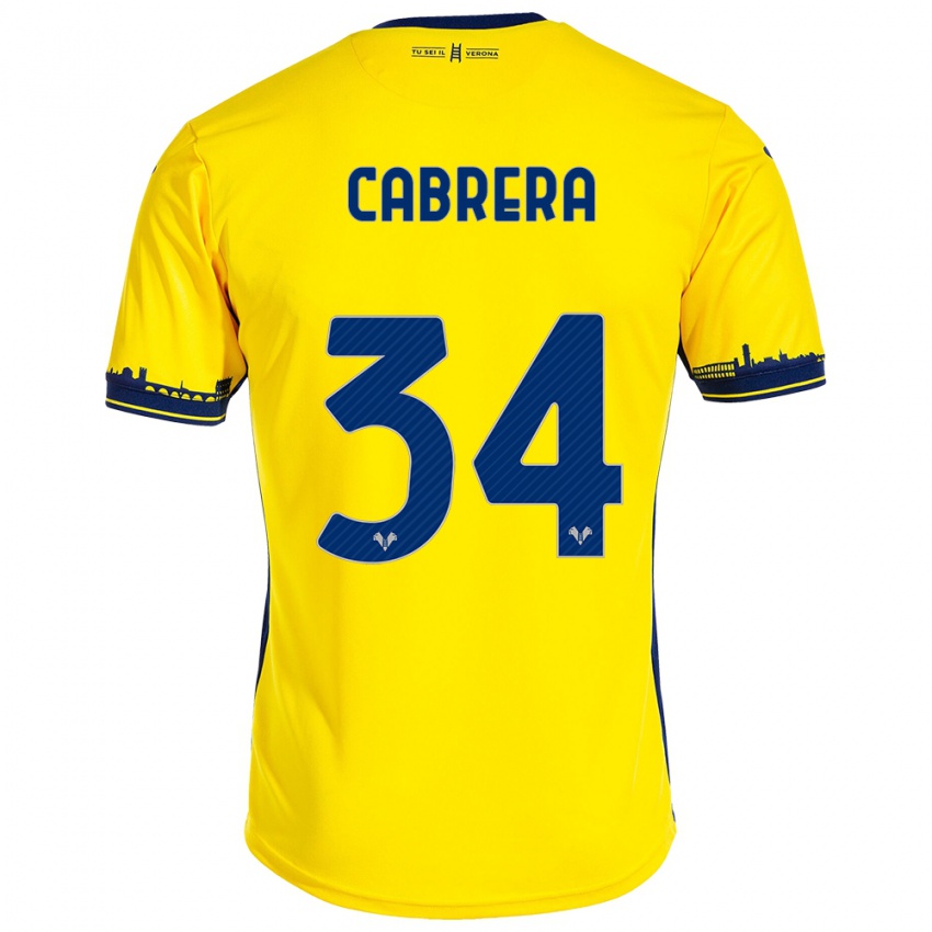 Niño Camiseta Ilena Cabrera #34 Amarillo 2ª Equipación 2023/24 La Camisa Chile