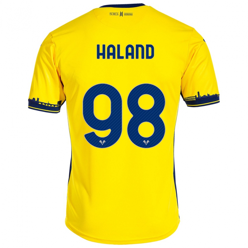 Niño Camiseta Benedicte Iversen Håland #98 Amarillo 2ª Equipación 2023/24 La Camisa Chile