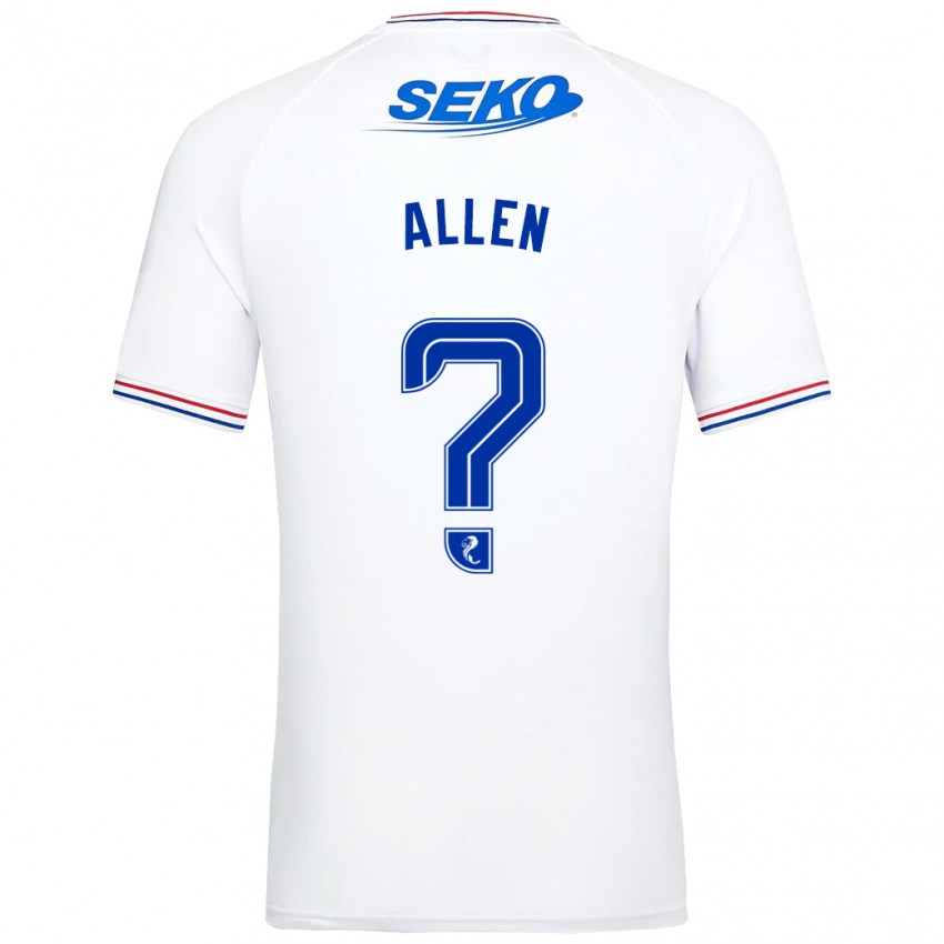 Niño Camiseta Greig Allen #0 Blanco 2ª Equipación 2023/24 La Camisa Chile