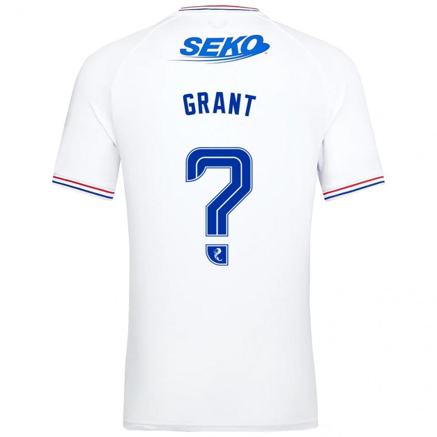 Niño Camiseta Leyton Grant #0 Blanco 2ª Equipación 2023/24 La Camisa Chile