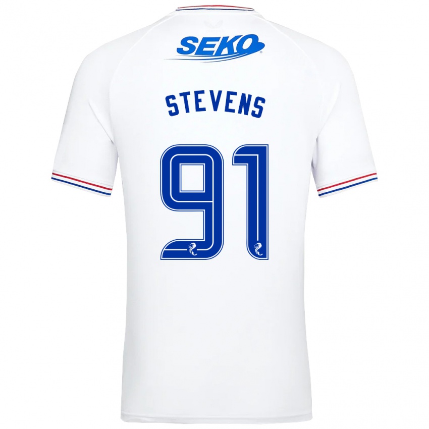Niño Camiseta Archie Stevens #91 Blanco 2ª Equipación 2023/24 La Camisa Chile