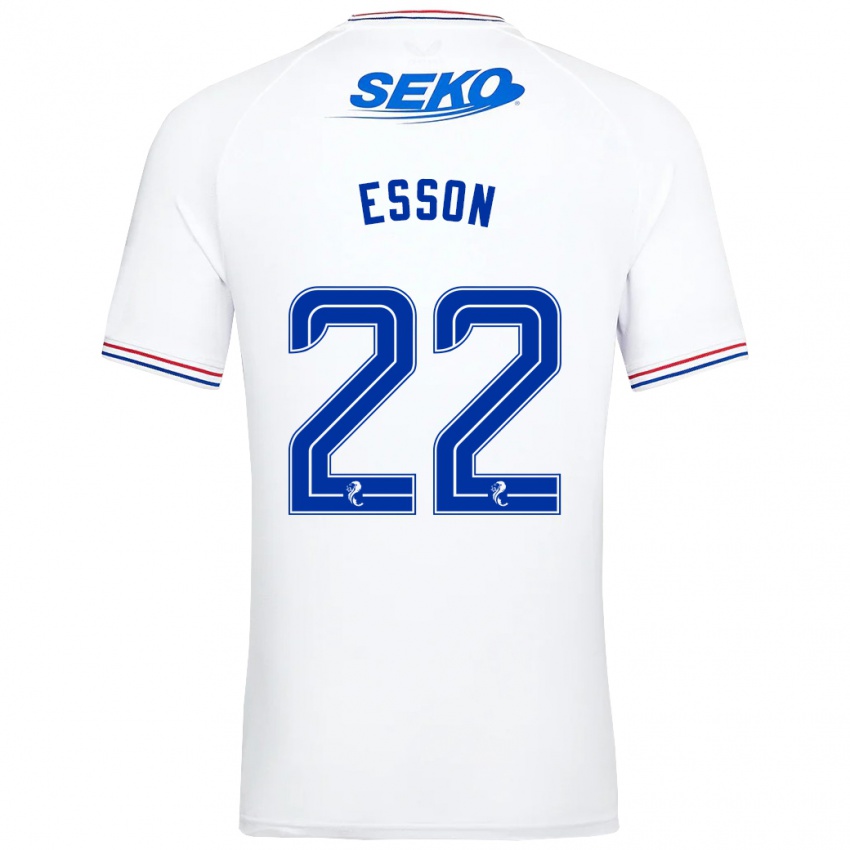 Niño Camiseta Victoria Esson #22 Blanco 2ª Equipación 2023/24 La Camisa Chile