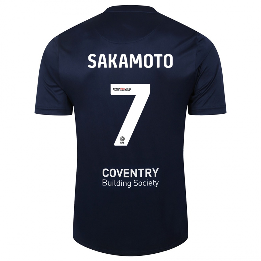 Niño Camiseta Tatsuhiro Sakamoto #7 Rojo Azul Marino 2ª Equipación 2023/24 La Camisa Chile