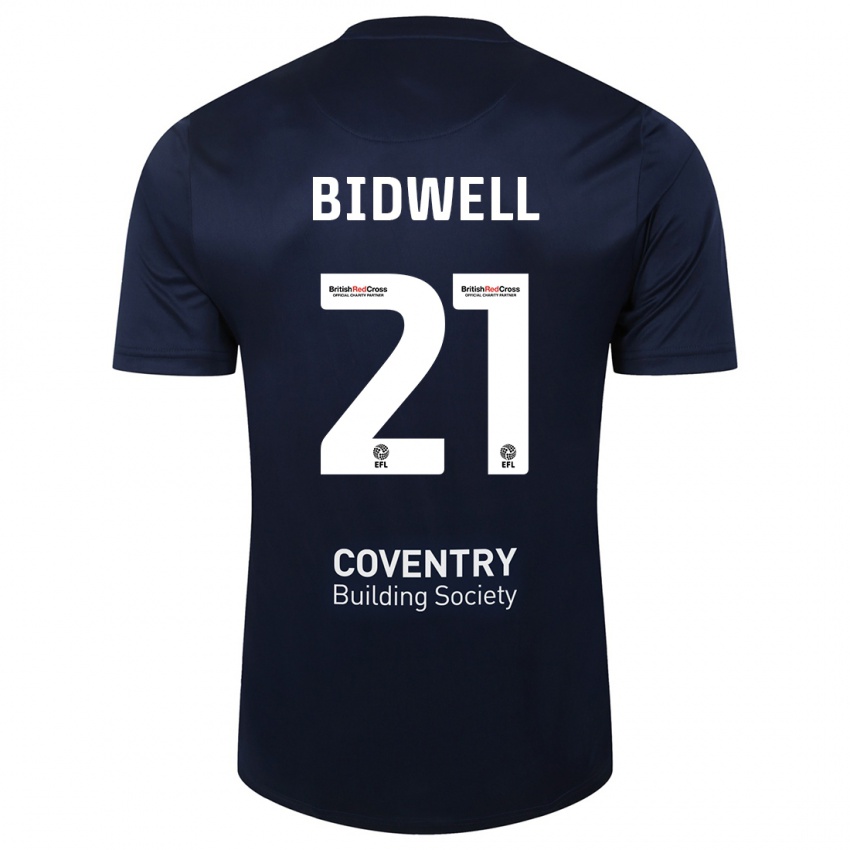 Niño Camiseta Jake Bidwell #21 Rojo Azul Marino 2ª Equipación 2023/24 La Camisa Chile