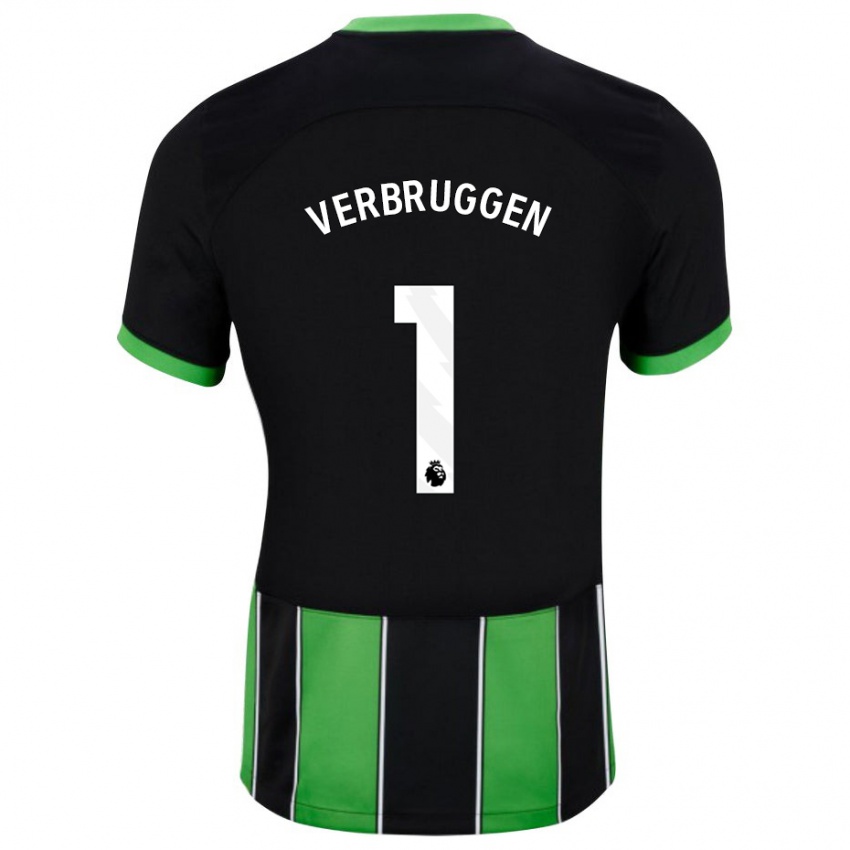 Niño Camiseta Bart Verbruggen #1 Verde Negro 2ª Equipación 2023/24 La Camisa Chile