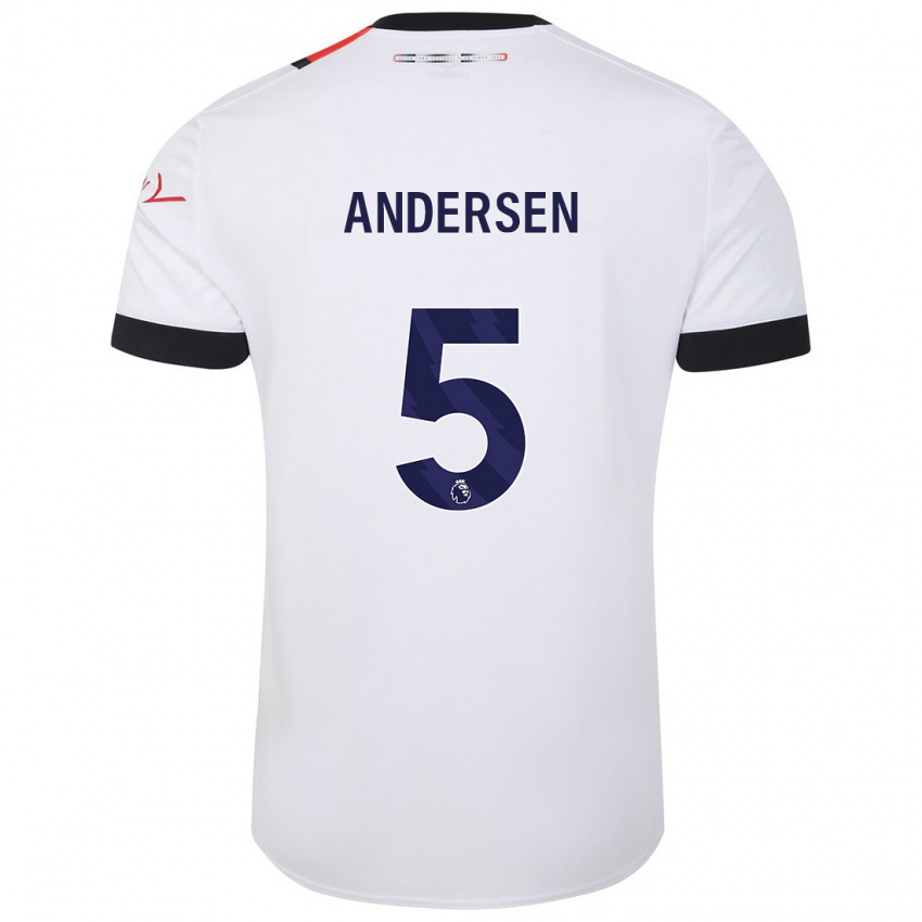 Niño Camiseta Mads Andersen #5 Blanco 2ª Equipación 2023/24 La Camisa Chile